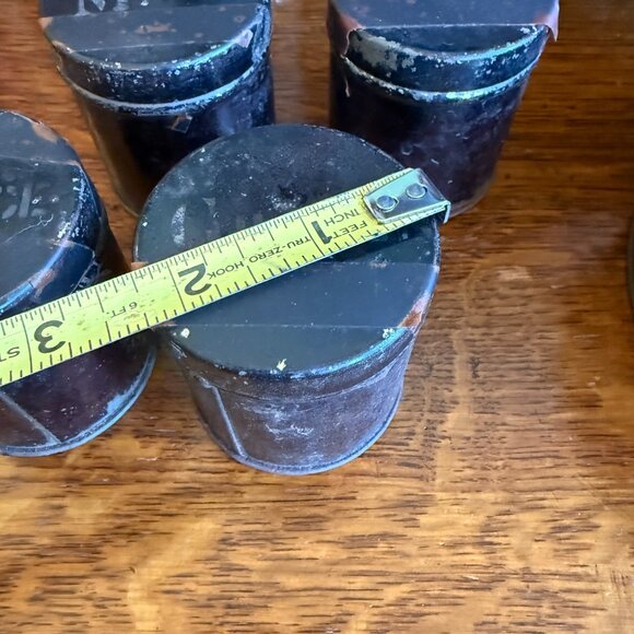 Primitive Antique 1800s Round Spice Tin with 4 Canisters - Picture 11 of 17